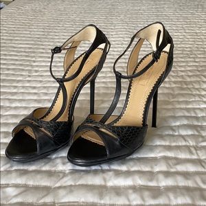 Aquazzura black t-strap sandals